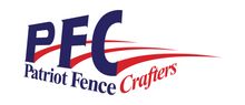 patriot fence crafters logo is shown on a white background.