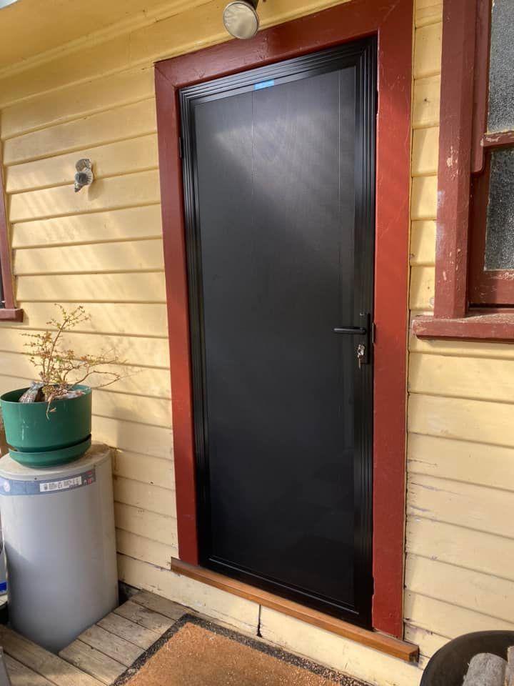 A Black Security Screen Door — Rodens Repairs Flyscreens and Doors In Sorell, TAS