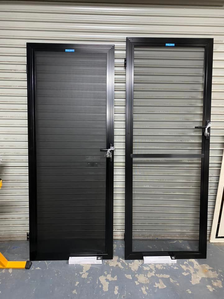 Two Black Security Screen Doors — Rodens Repairs Flyscreens and Doors In Forcett, TAS