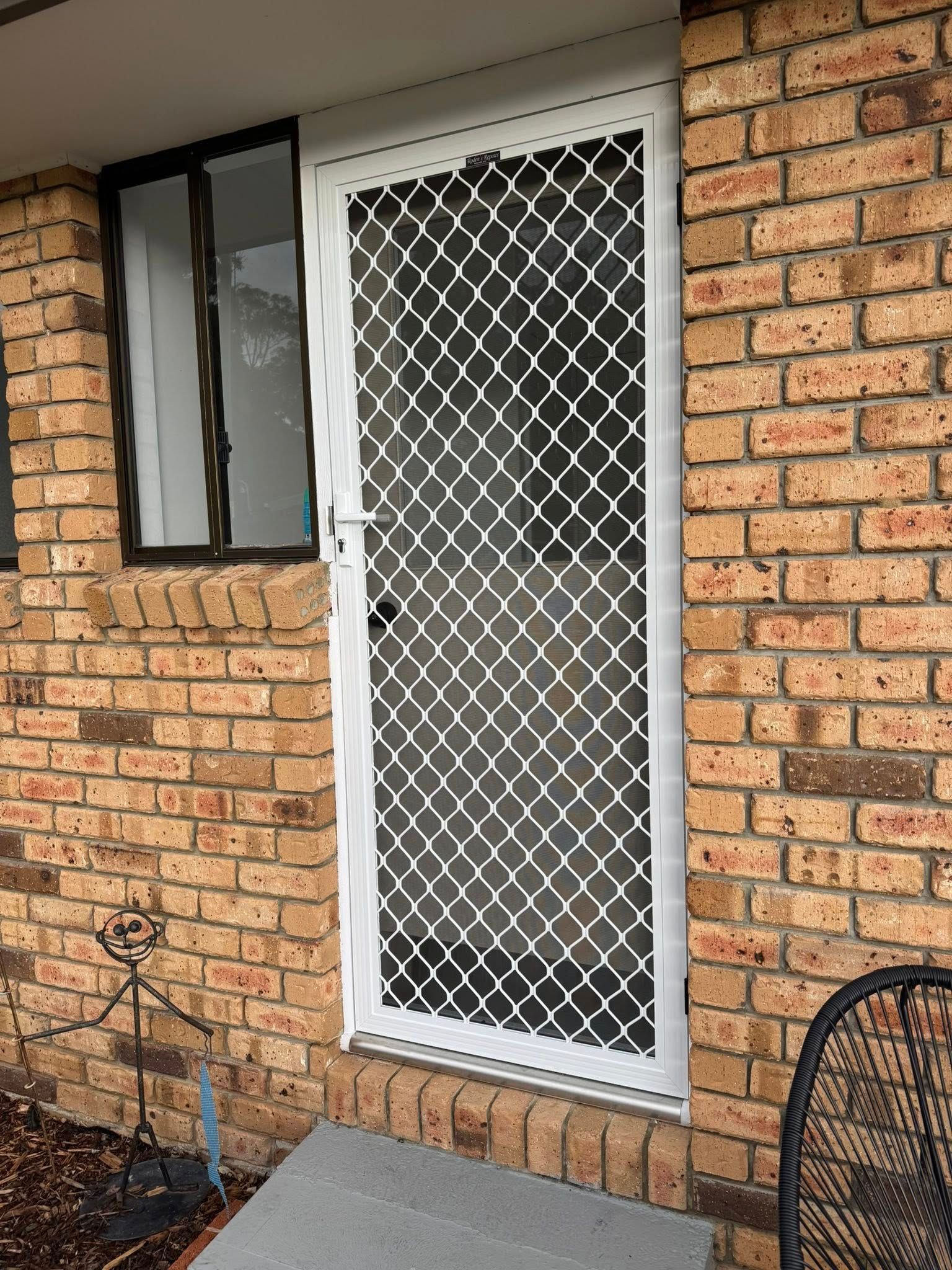 White Security Screen Door — Rodens Repairs Flyscreens and Doors In Forcett, TAS