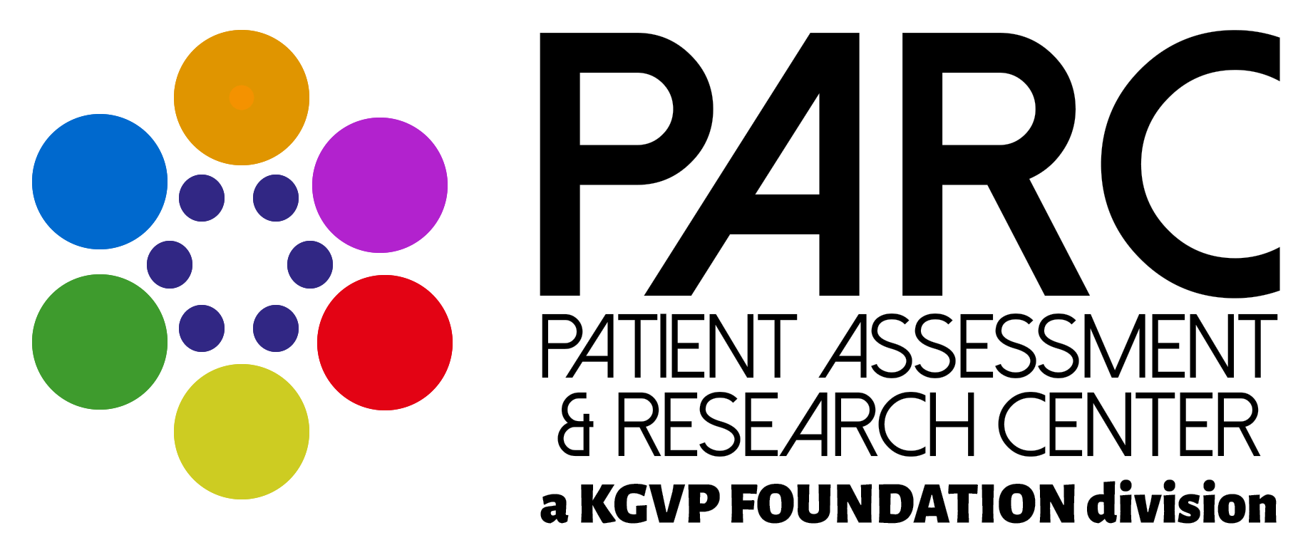 Logo for PARC, a research center. Features a colorful circle of dots beside bold black text.
