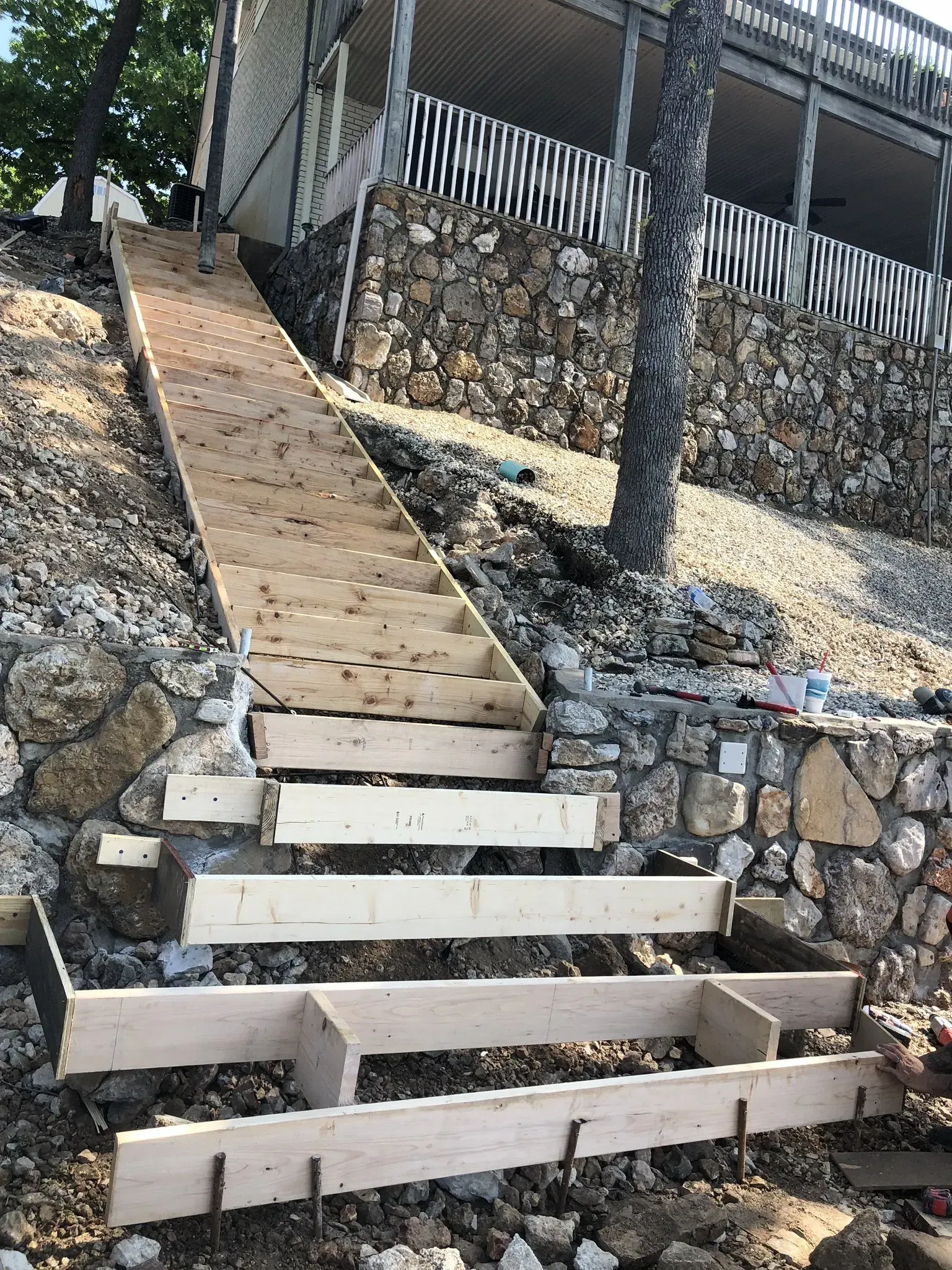 wood brace to prepare for a concrete pour