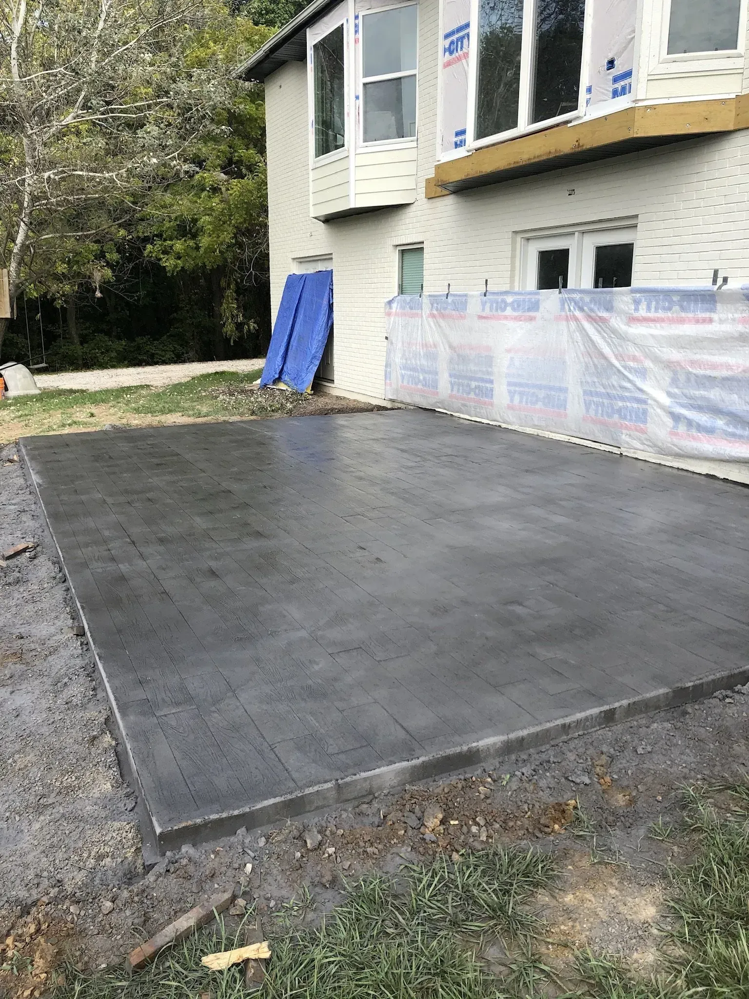 stamped concrete pad