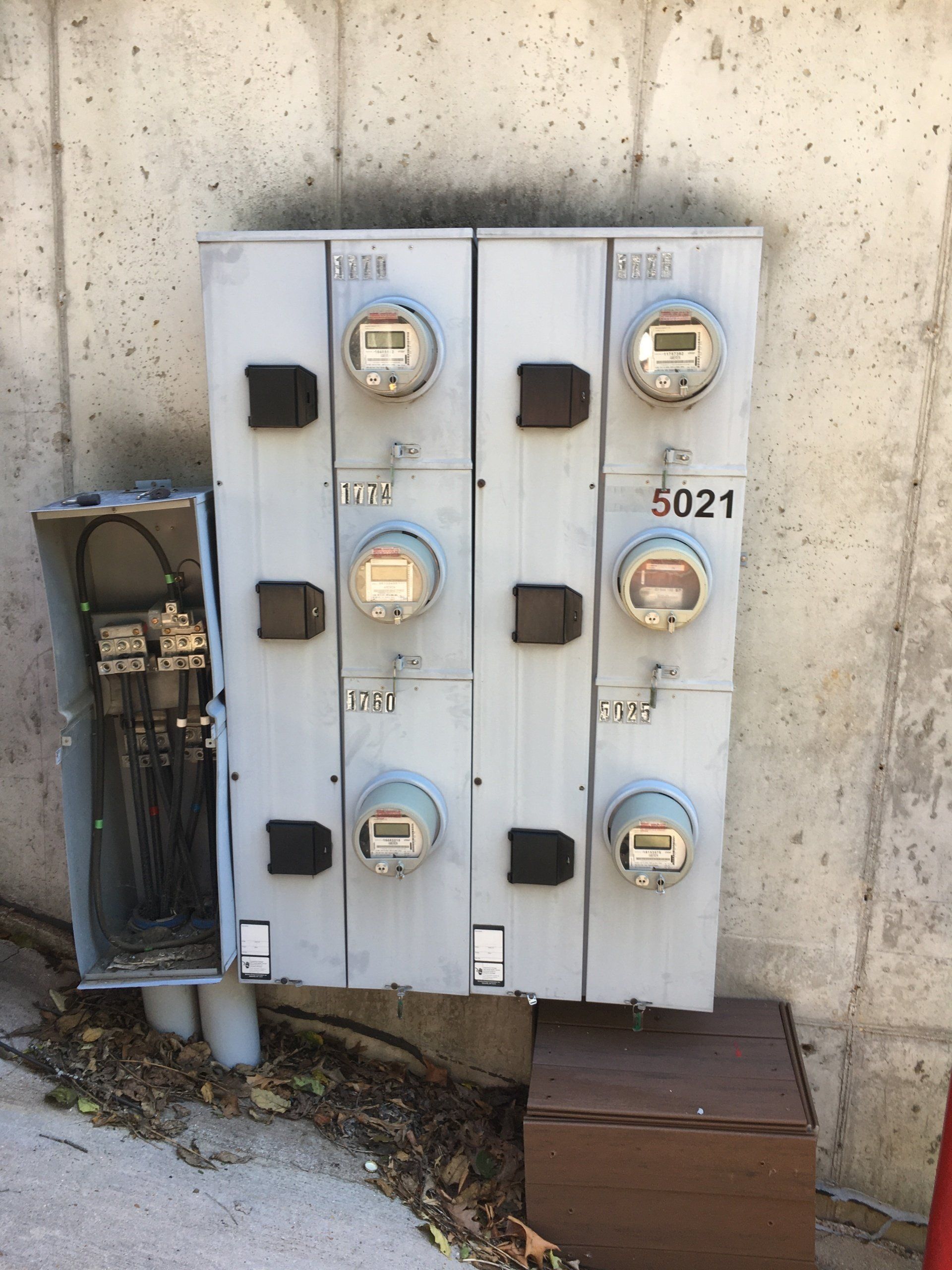 A meter box with the number 5021 on it