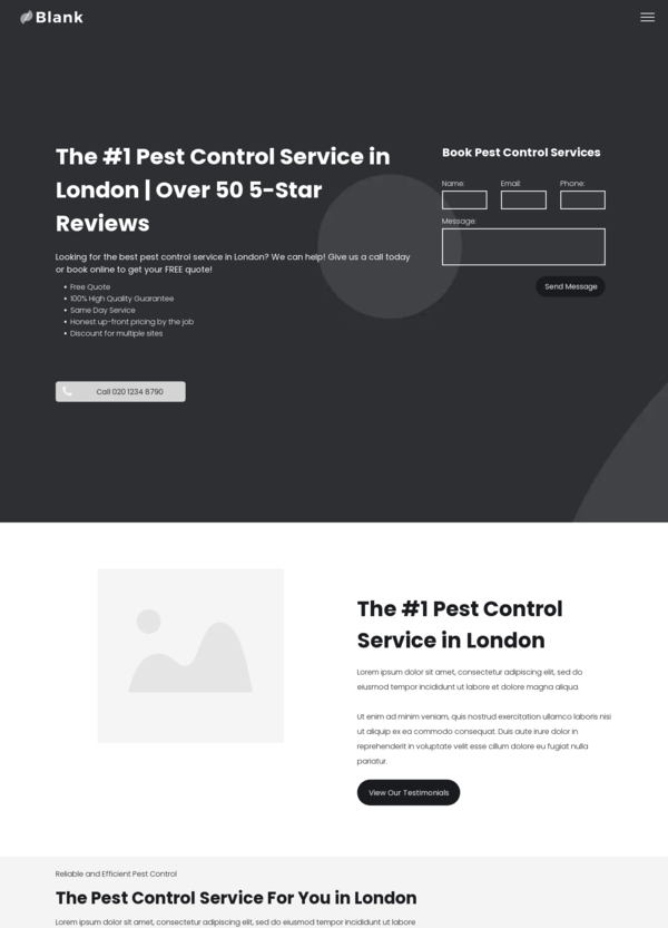 Website builder Pest Control Services responsive template