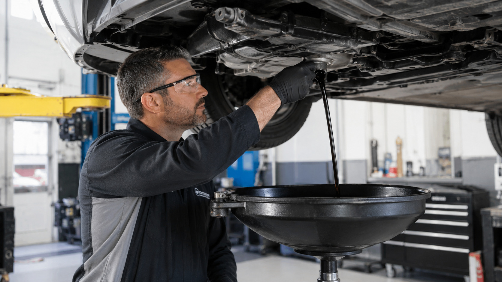 Professional oil change service for routine engine maintenance