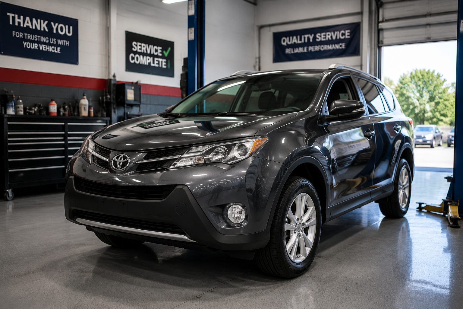 Vehicle after professional oil change and engine maintenance