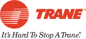 Trane logo: Red circle with lines,