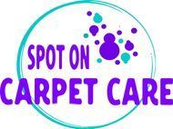 Spot On Carpet Care logo with purple text and teal/purple design in a teal circle.