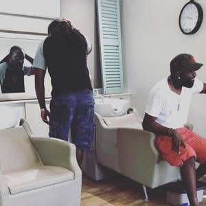 Two men in a salon