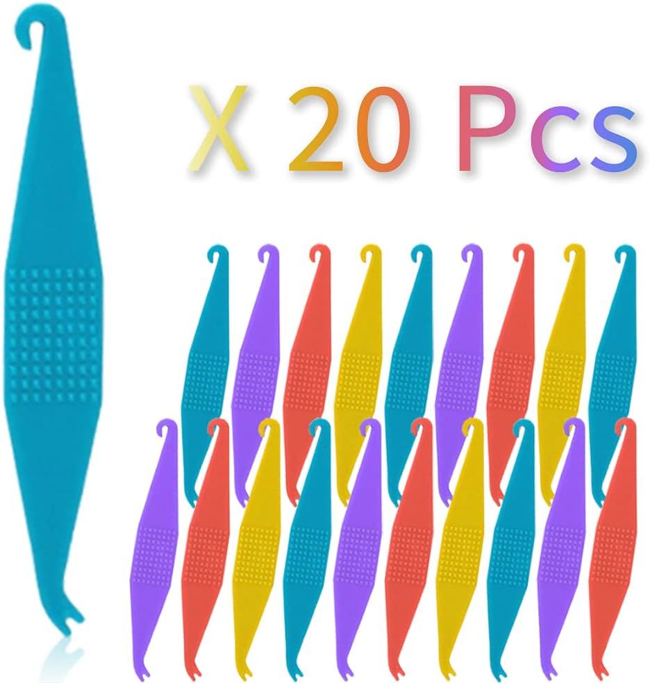 A set of 20 pieces of colorful rubber band tools for braces