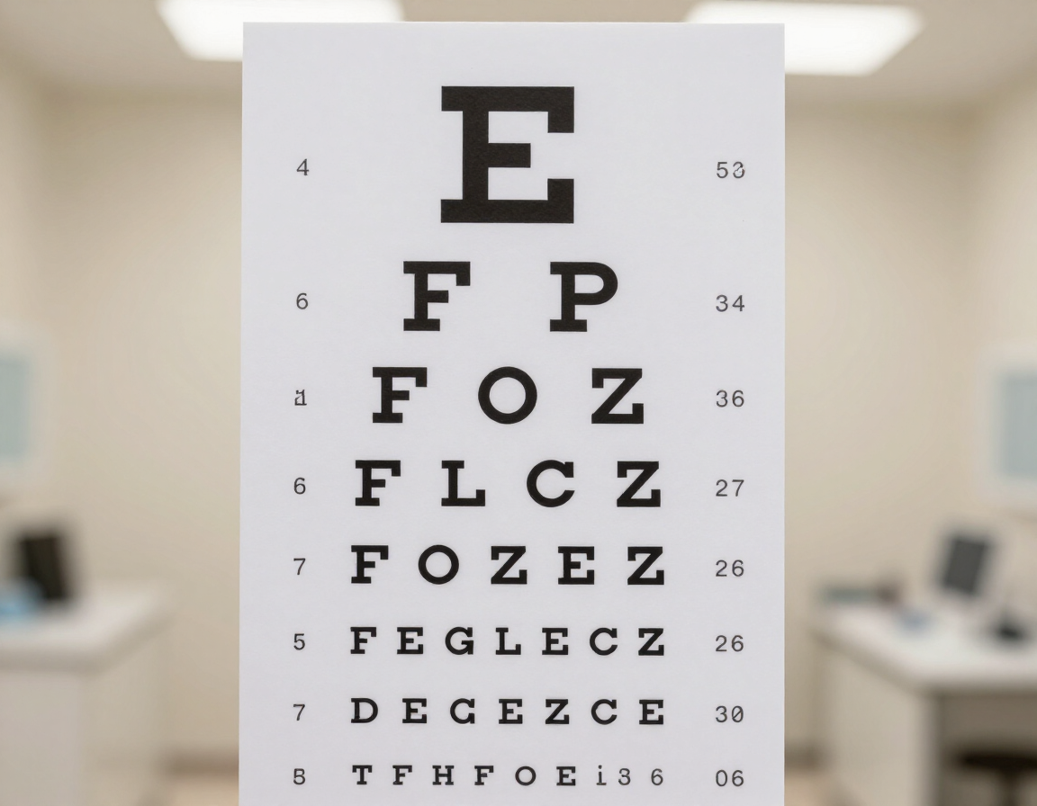 Optometry eye chart exam