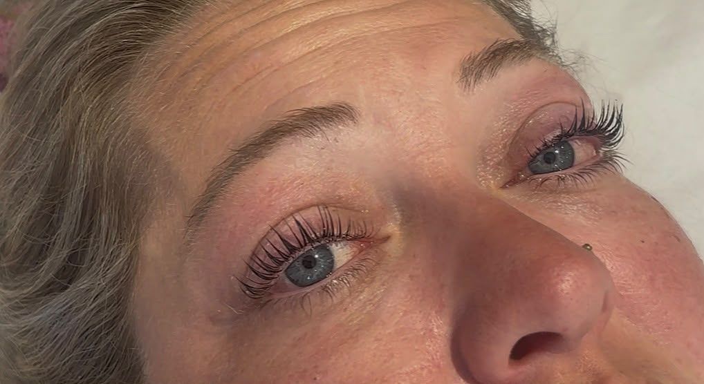 Natural lashes after a Korean lash lift and tint