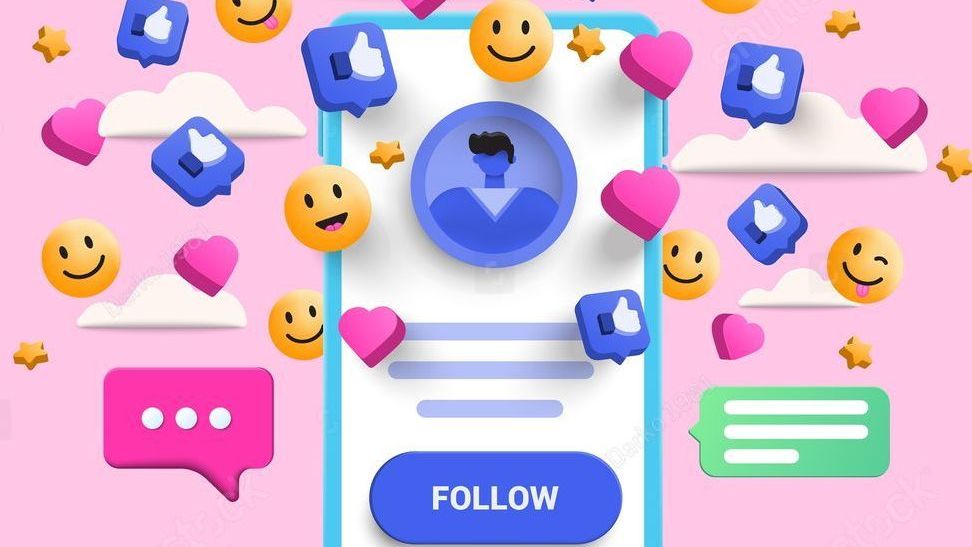 Phone with social media icons