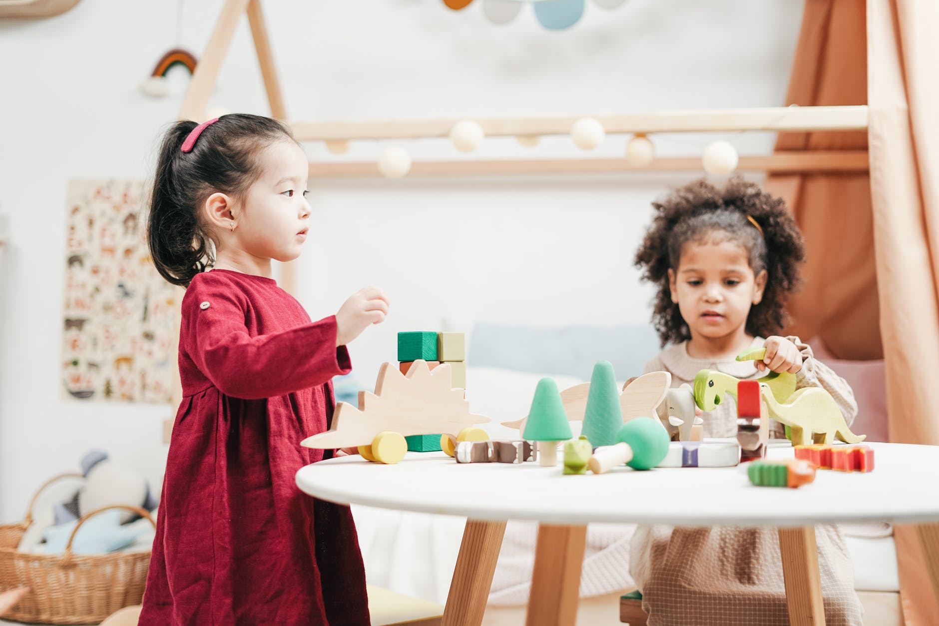 two girl playing