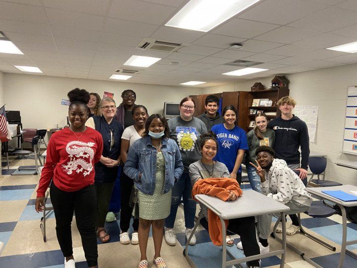 Students from Daingerfield High School engaged with MCC Communications Chair, Beverly Austin to discuss their wish list to improve our community.
