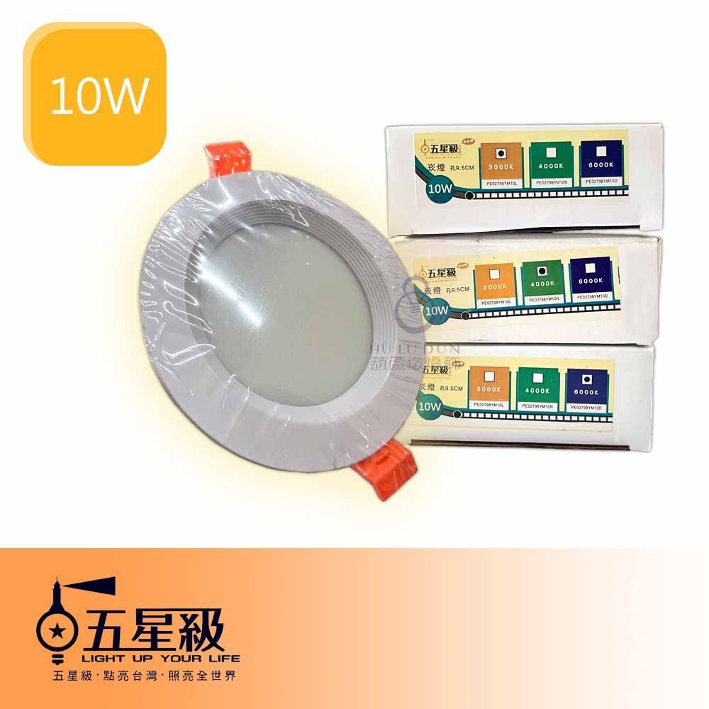 【五星級】LED 草帽崁燈10W Ø95mm