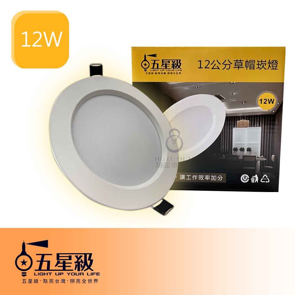 【五星級】LED 12W草帽崁燈 Ø120mm