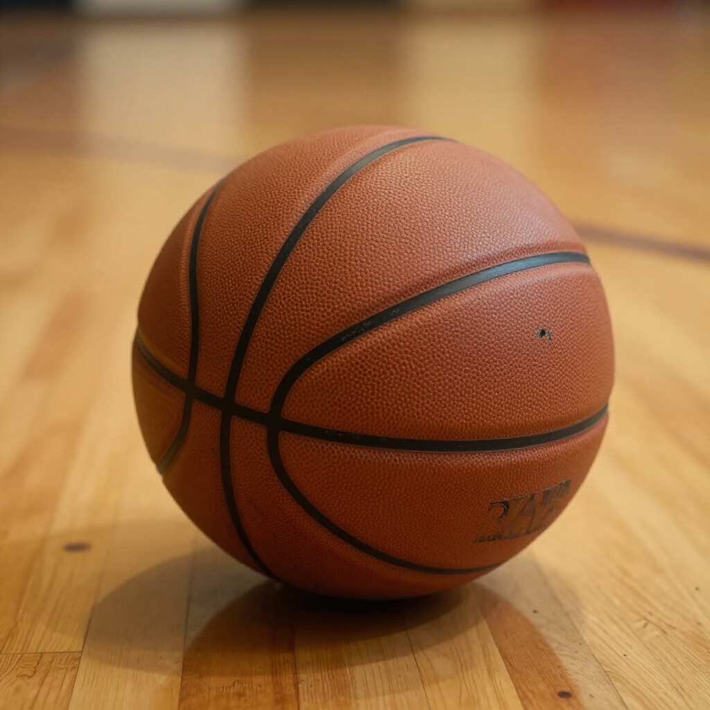 Basketball on a gym floor