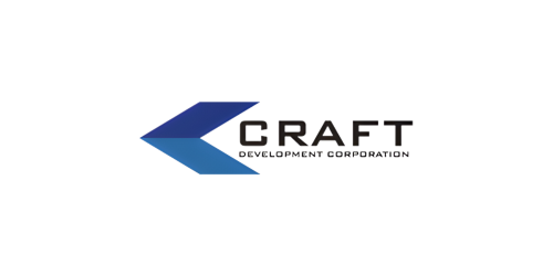 Craft Development Corporation logo: Blue geometric arrow next to "CRAFT" text, "DEVELOPMENT CORPORATION" below.