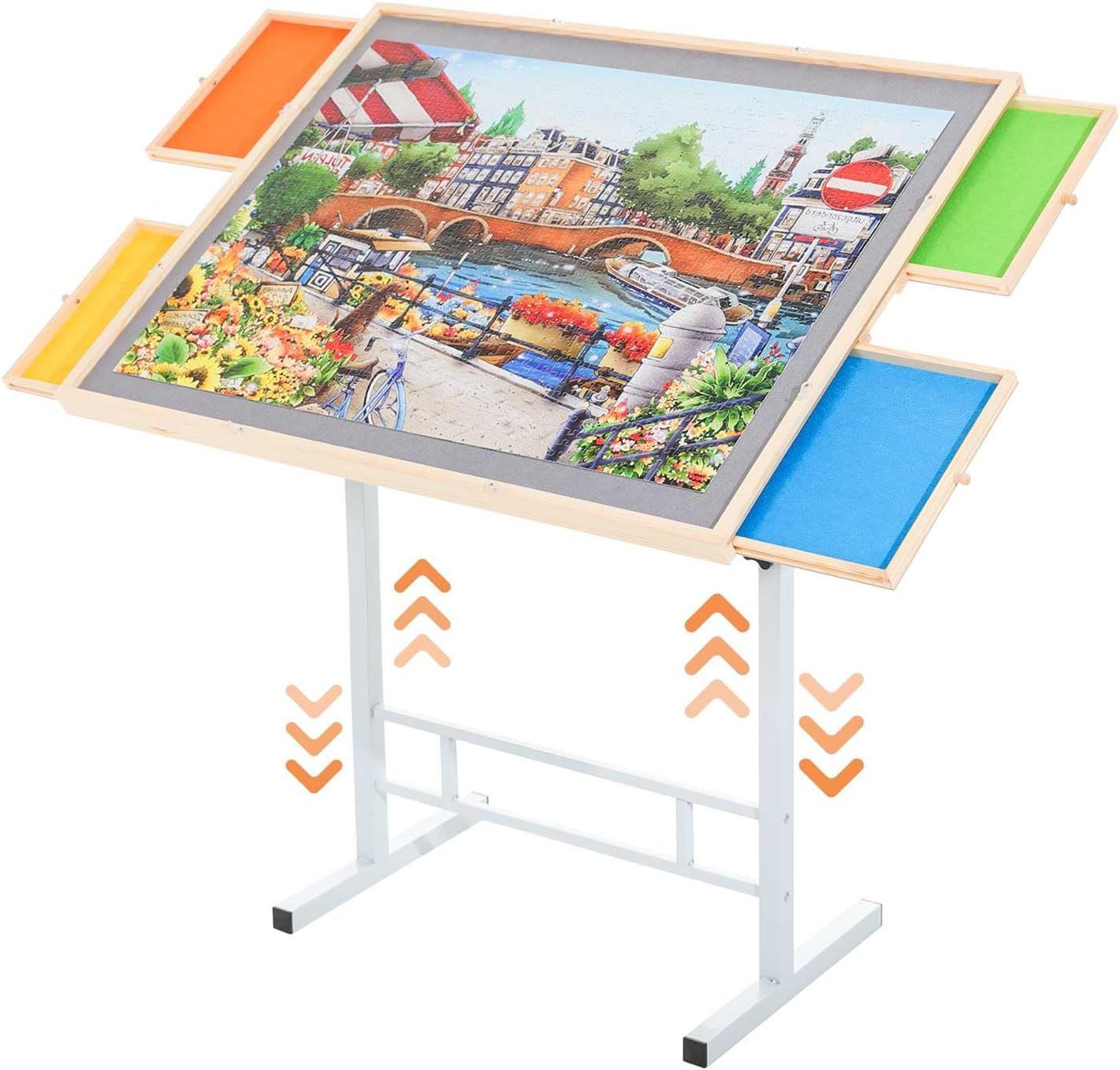 BittPicc Puzzle Portable Table with Drawers for Puzzle