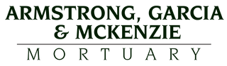 Armstrong, Garcia & McKenzie Mortuary logo in dark green text.