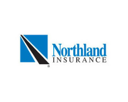 Northland Insurance logo with blue square and black diagonal stripe