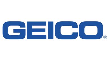 GEICO logo in blue lettering on a white background