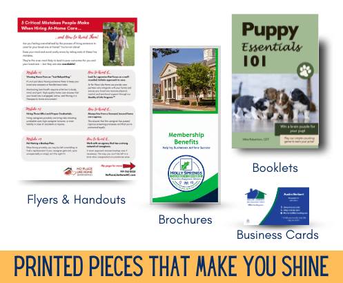 Printed collateral samples