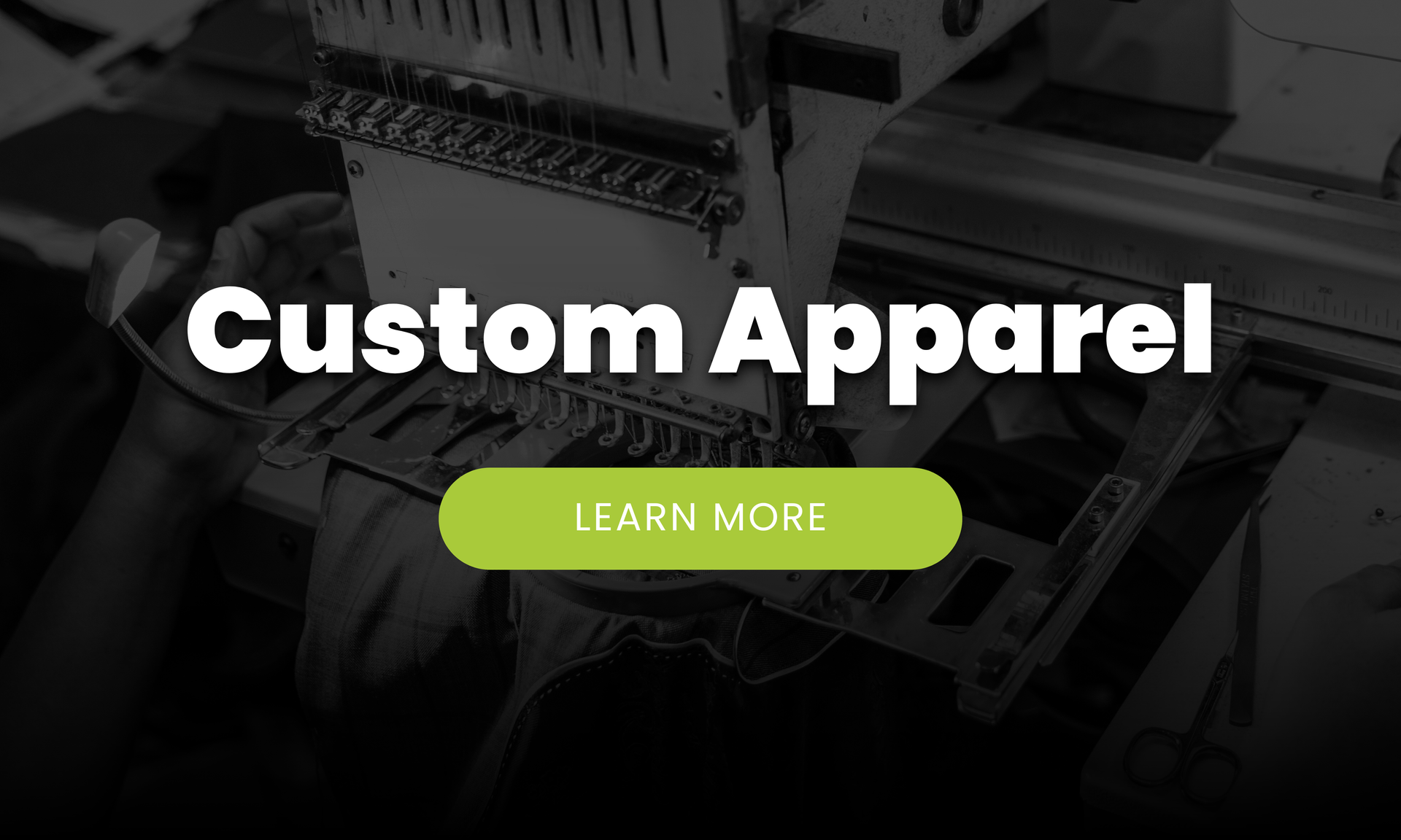 Custom apparel with embroidery machine;