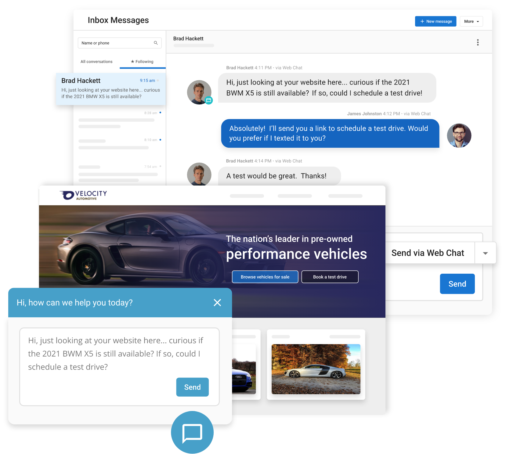 A screenshot of a website for performance vehicles