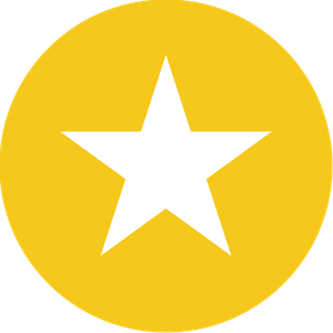 A yellow circle with a white star in it