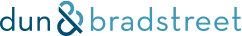 A blue and white logo for dun & bradstreet