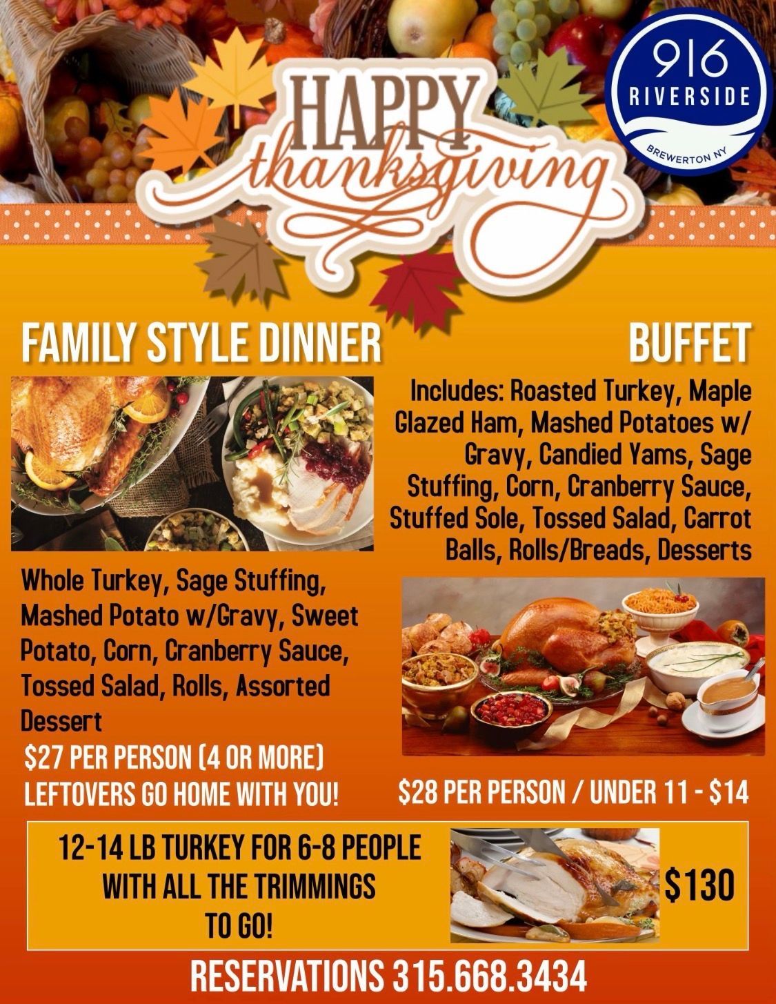 Mother's Day buffet at 916 Riverside