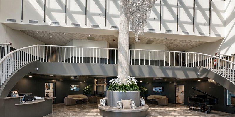 Laurel Manor venue lobby atrium