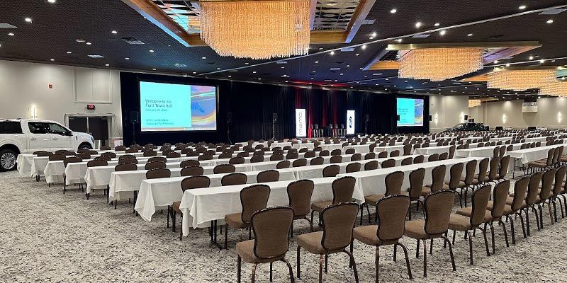 Laurel Manor conference hall setup