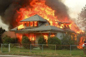 burning house