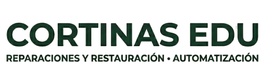 Logo de CORTINAS EDU “REPARACIONES Y RESTAURACIÓN · AUTOMATIZACIÓN”