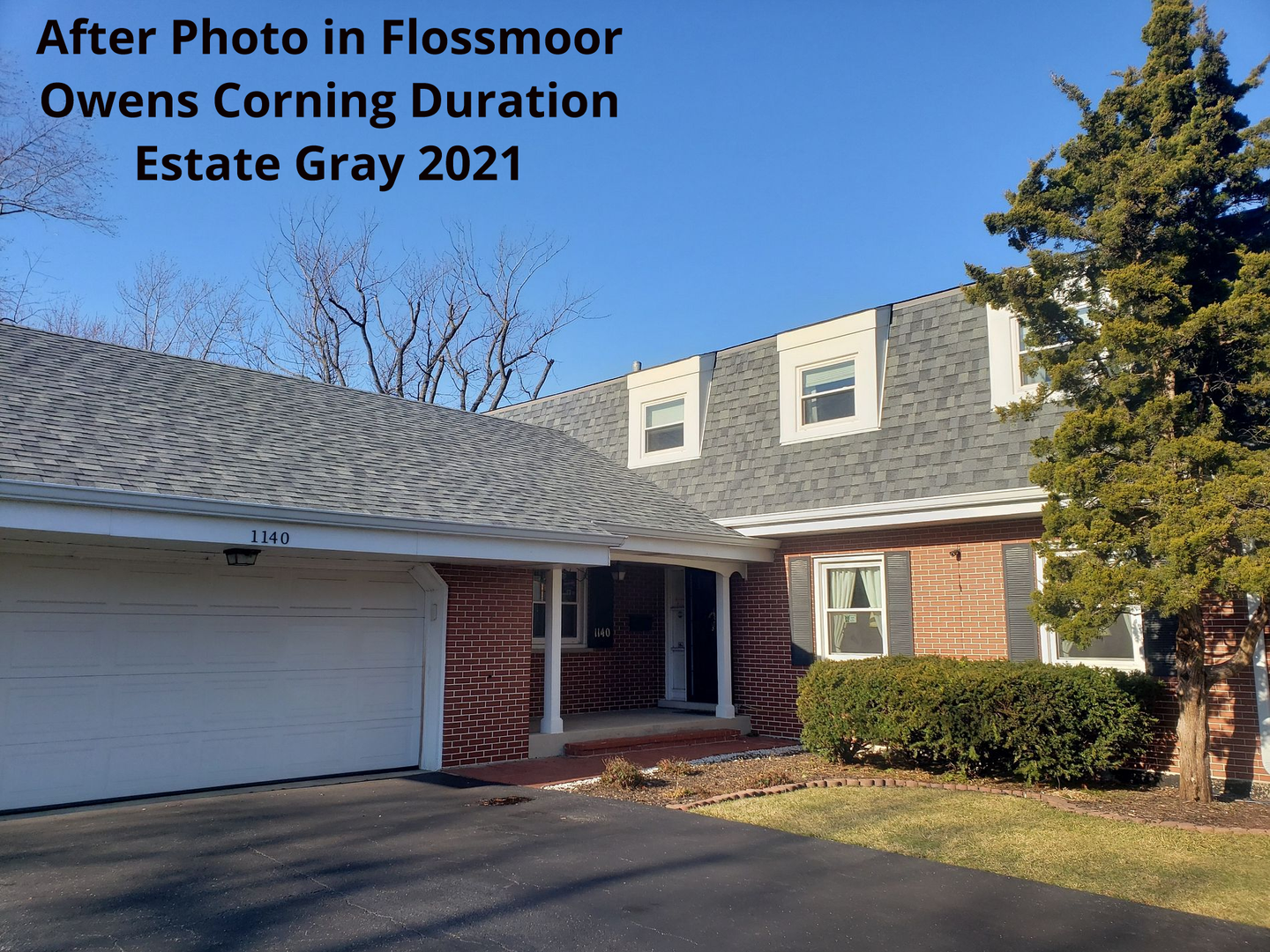A picture of a house in flossmoor owens corning during estate gray 2021