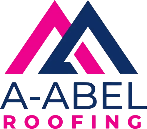 Logo for A-Abel Roofing. Features overlapping pink and blue 