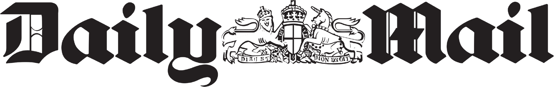 Daily Mail newspaper logo. Black text in a gothic typeface, royal coat of arms in the middle.