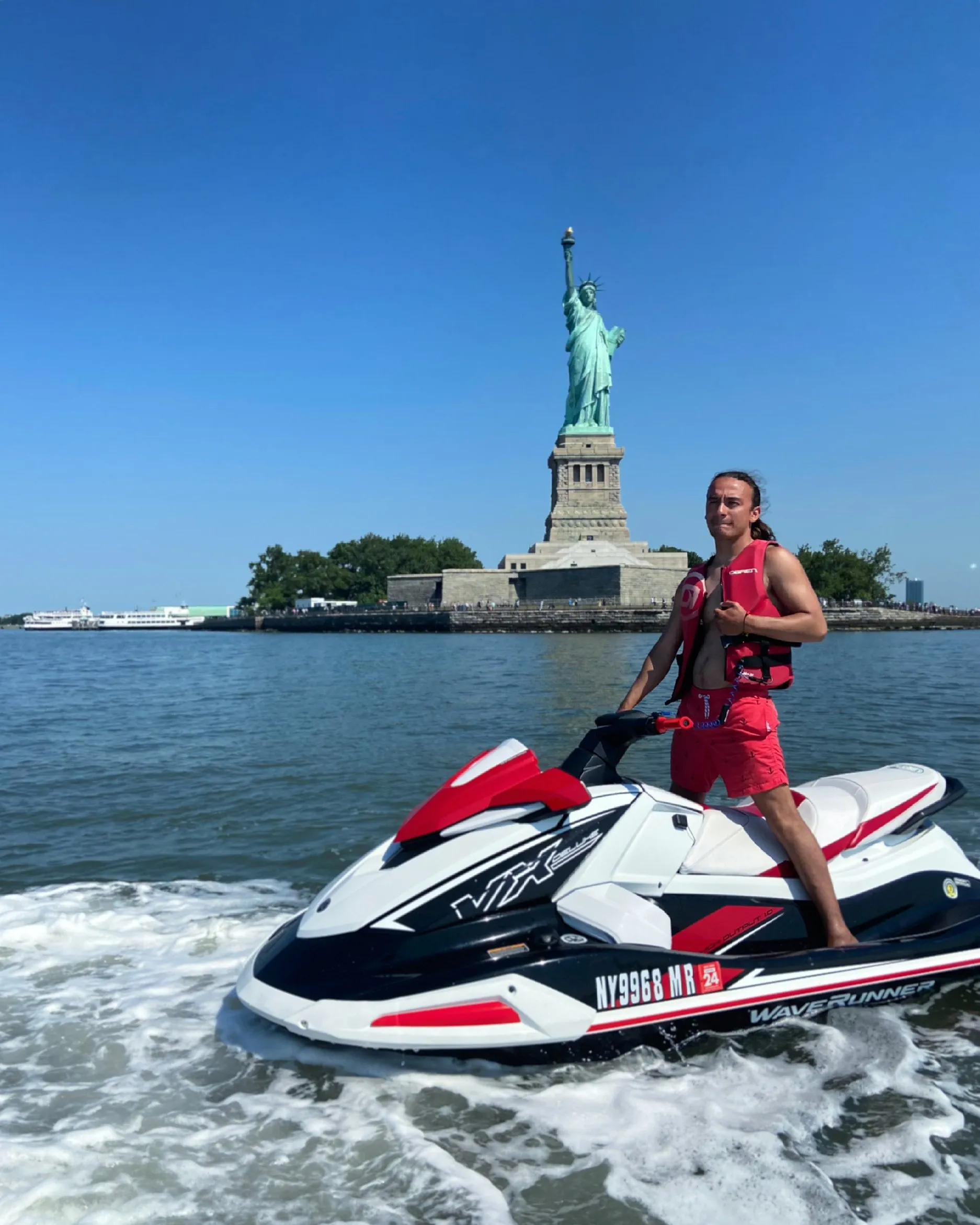 girls enjoying riding on jet ski in New York
