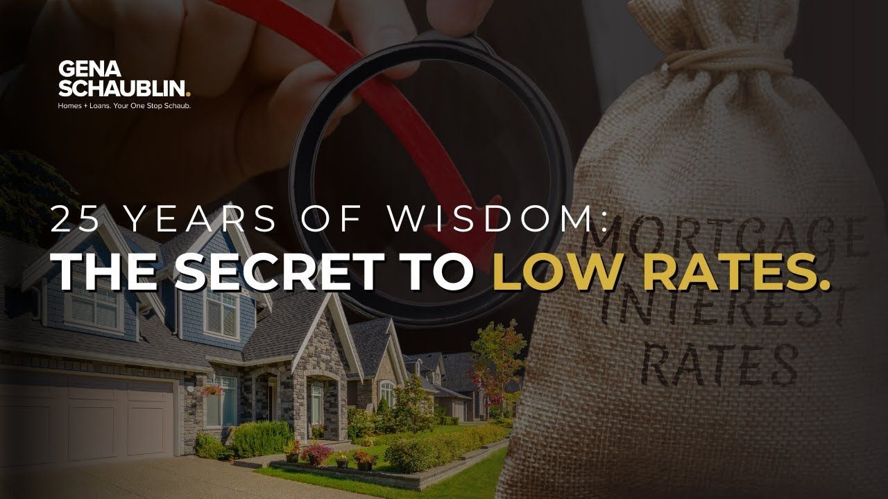Mortgage ad with house and burlap money bag: “The secret to low rates” and “25 years of wisdom”
