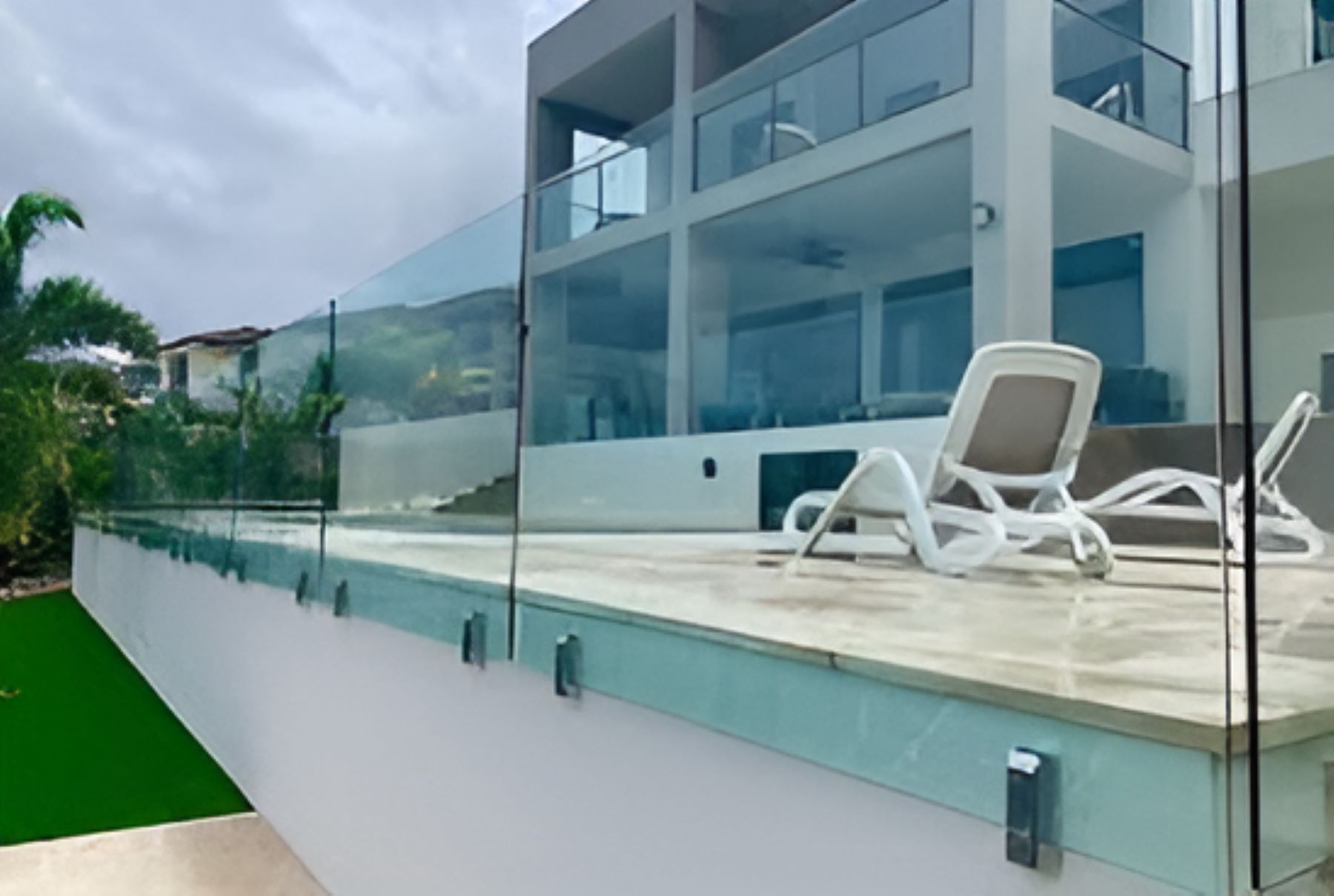 Tempered Glass Railing, Sturdy Standoffs — Top Shelf Glass Pool Fencing & Balustrading in Merrimac, QLD