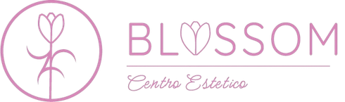 Il logo del centro estetico blossom è rosa e bianco.