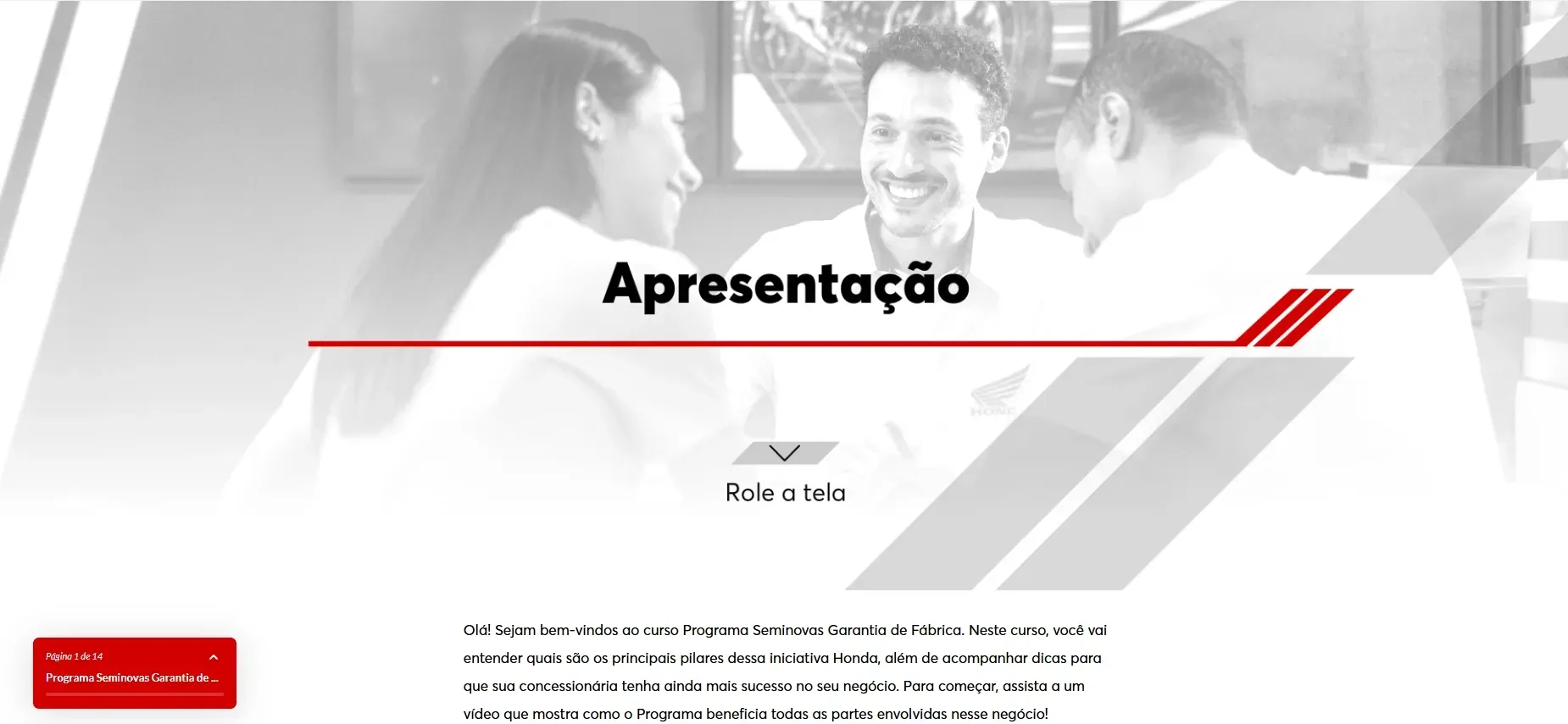 Slide de apresentação com um grupo de pessoas desfocado e a palavra 