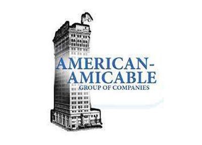 American-Amicable Group of Companies logo with black skyscraper illustration and blue text
