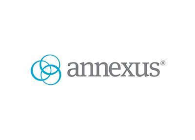 Annexus logo with blue interlocking circles and gray wordmark on a white background