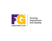 F&G Annuities & Life logo with tagline “Turning Aspirations into Reality” in purple, gold, and black