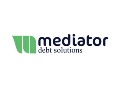 Mediator Debt Solutions logo in green and navy on a white background